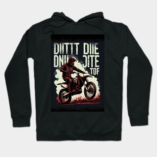 Dirt bike - red silhouette, black background Hoodie